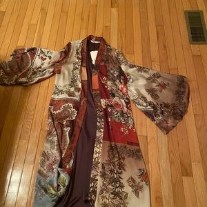 Silk duster and pants set